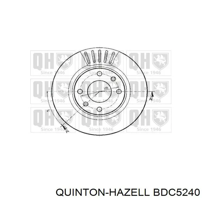 Передние тормозные диски BDC5240 QUINTON HAZELL