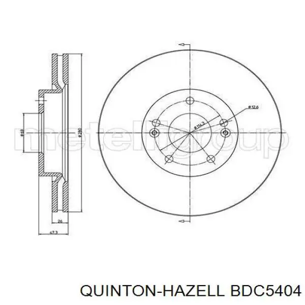 Тормоз дисковый передний QUINTON HAZELL BDC5404 цена, от 40.89 USD