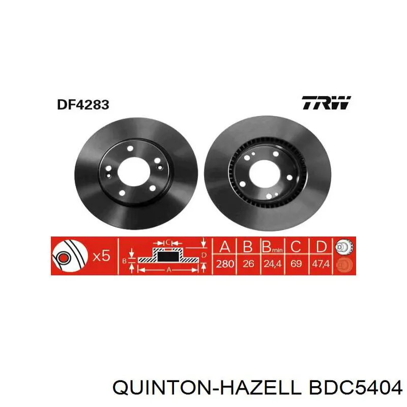 Купить BDC5404 QUINTON HAZELL Ротор тормозной