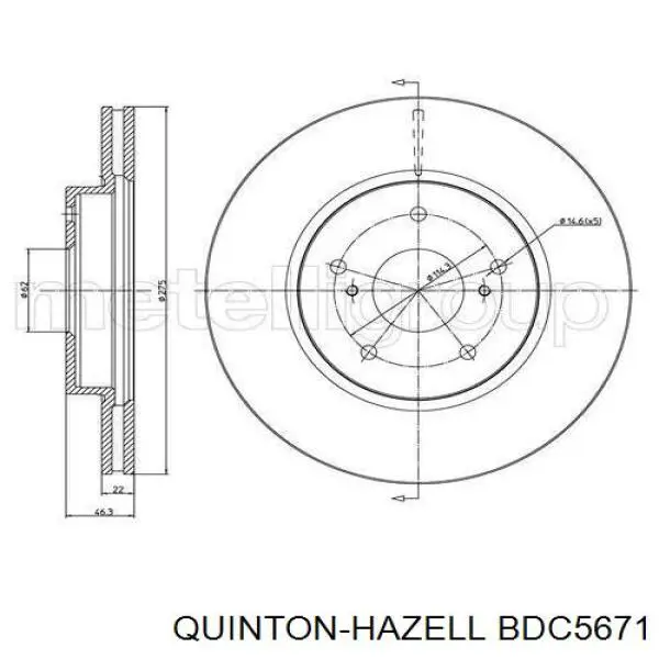 Тормоз дисковый передний QUINTON HAZELL BDC5671 цена, от 36.03 USD