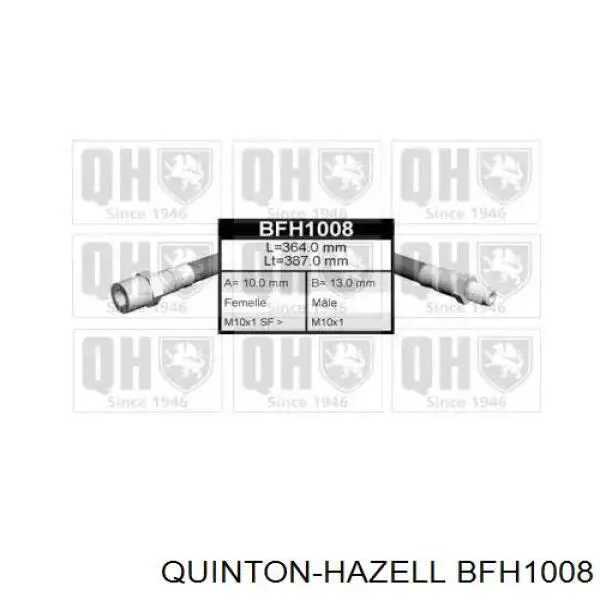 BFH1008 QUINTON HAZELL шланг тормозной передний