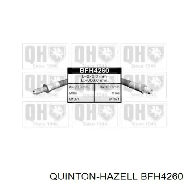Шланг тормозной передний QUINTON HAZELL BFH4260