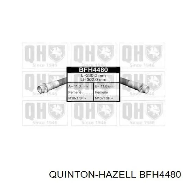 Шланг тормозной задний QUINTON HAZELL BFH4480