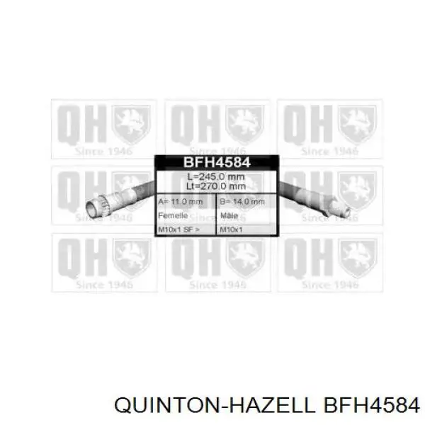 BFH4584 QUINTON HAZELL шланг тормозной передний