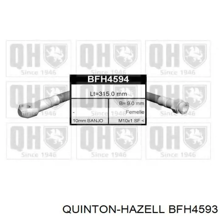 Latiguillo de freno delantero BFH4593 QUINTON HAZELL