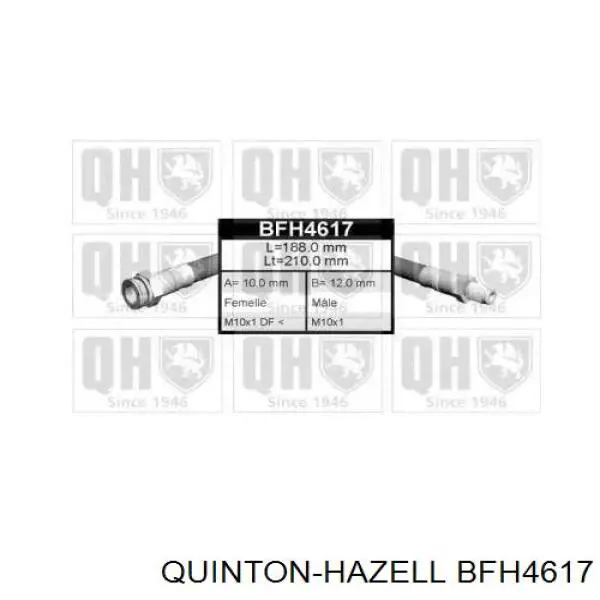 BFH4617 QUINTON HAZELL шланг тормозной передний
