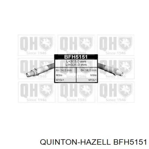 BFH5151 QUINTON HAZELL шланг тормозной задний