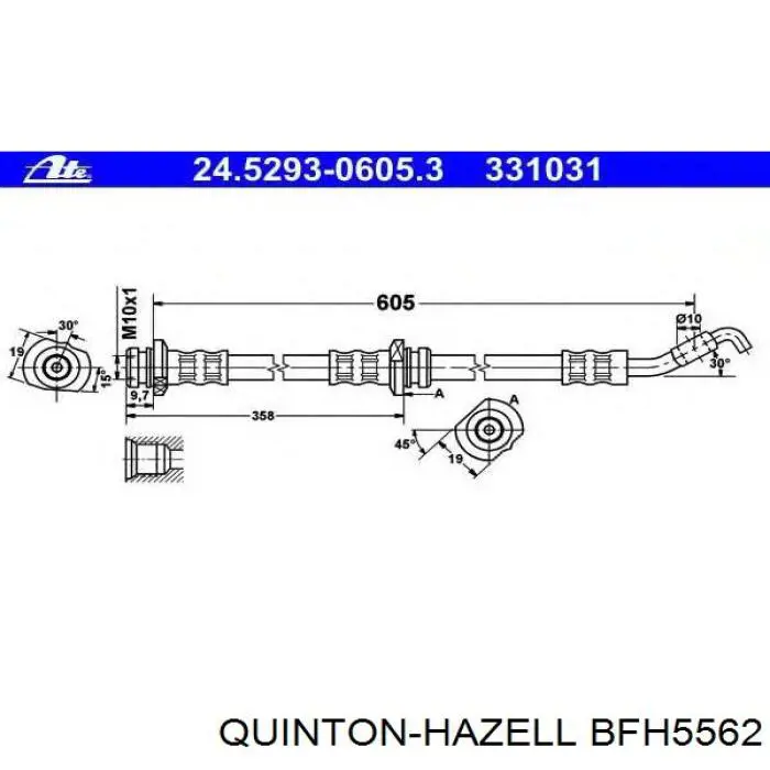 46210AX606 Nissan/Infiniti Шланг тормозной левый передний