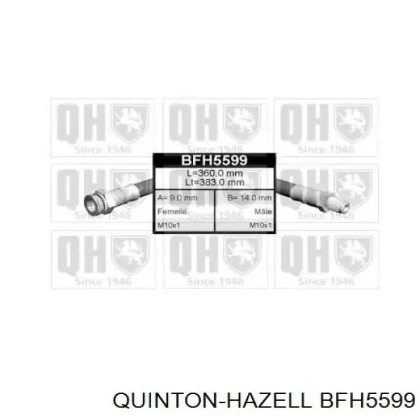 BFH5599 QUINTON HAZELL шланг тормозной задний правый