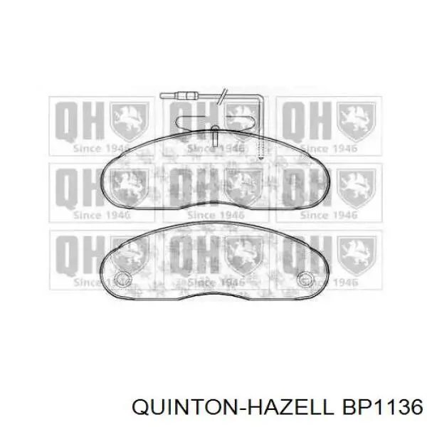 Передние тормозные колодки BP1136 QUINTON HAZELL