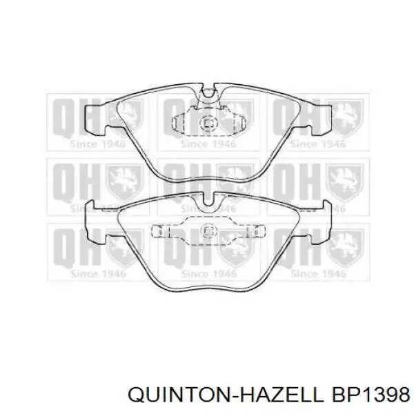 BP1398 QUINTON HAZELL колодки тормозные передние дисковые