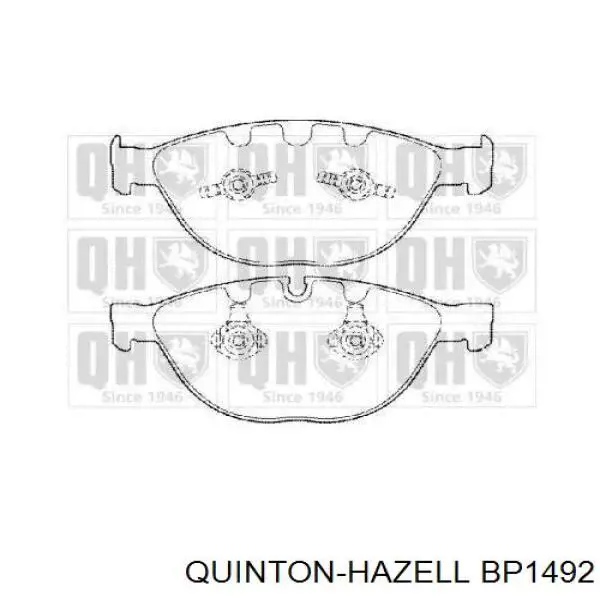 BP1492 QUINTON HAZELL колодки тормозные передние дисковые