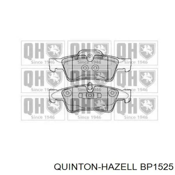 BP1525 QUINTON HAZELL колодки тормозные задние дисковые