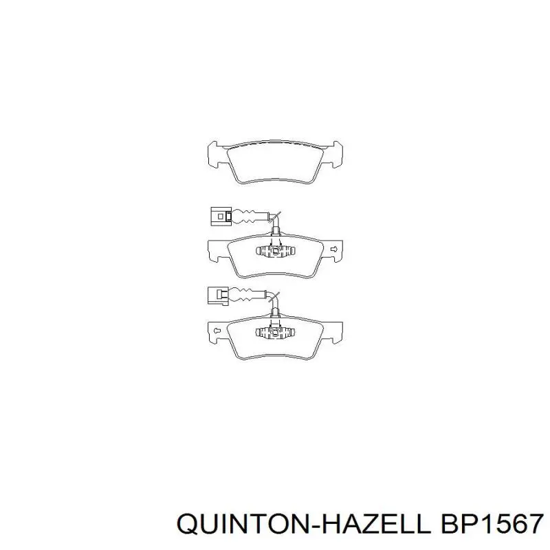BP1567 QUINTON HAZELL Колодки тормозные дисковые комплект