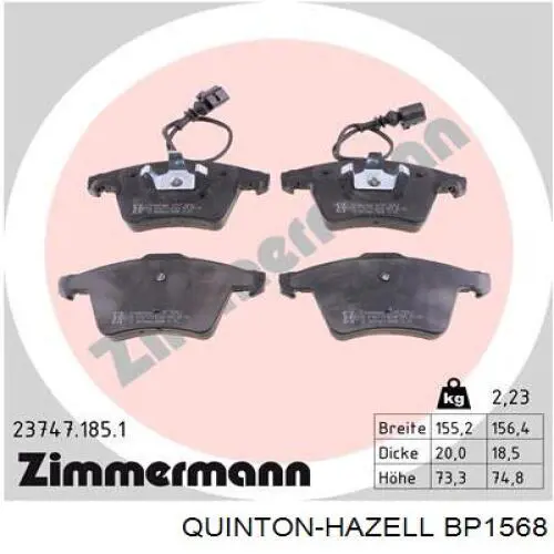 Передние тормозные колодки ADV184268 Blue Print