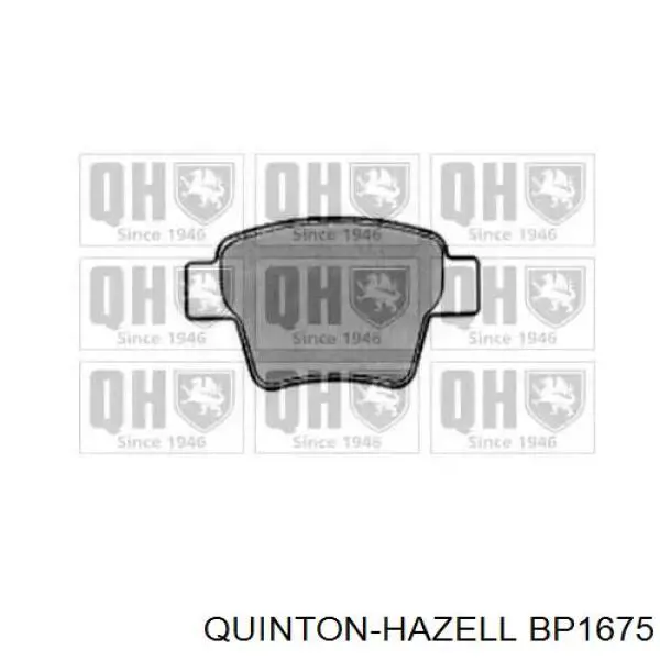 BP1675 QUINTON HAZELL колодки тормозные задние дисковые