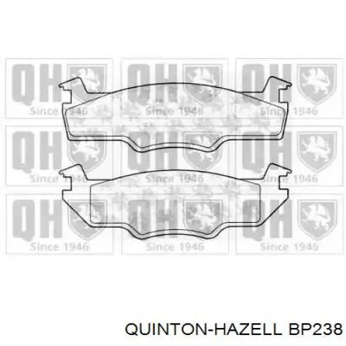 Передние тормозные колодки BP238 QUINTON HAZELL