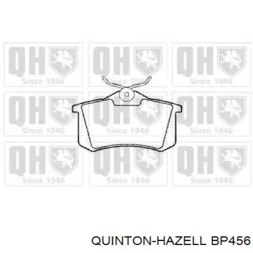 BP456 QUINTON HAZELL колодки тормозные задние дисковые