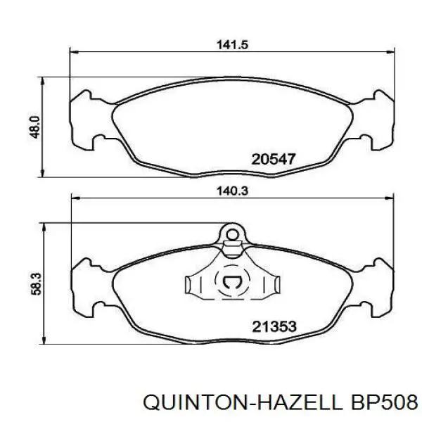 Купить BP508 QUINTON HAZELL Колодки тормозные задние, дисковые