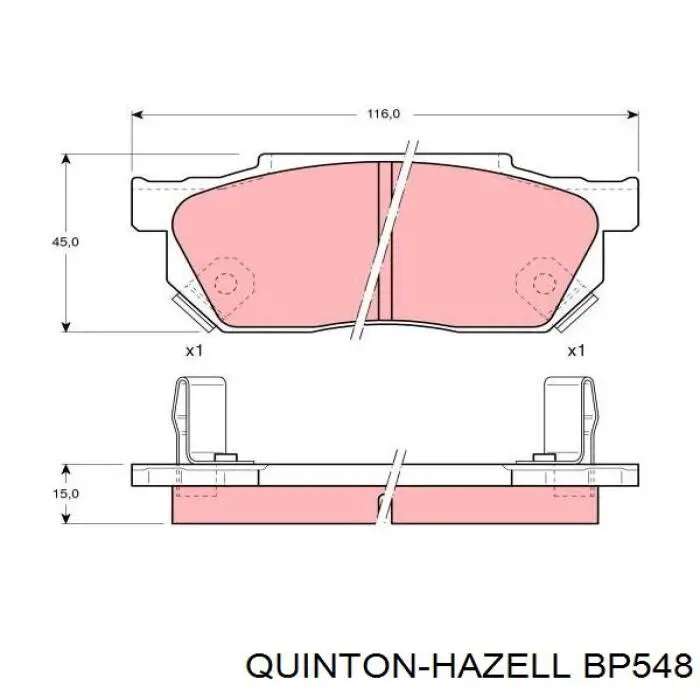 Передние тормозные колодки BP548 QUINTON HAZELL