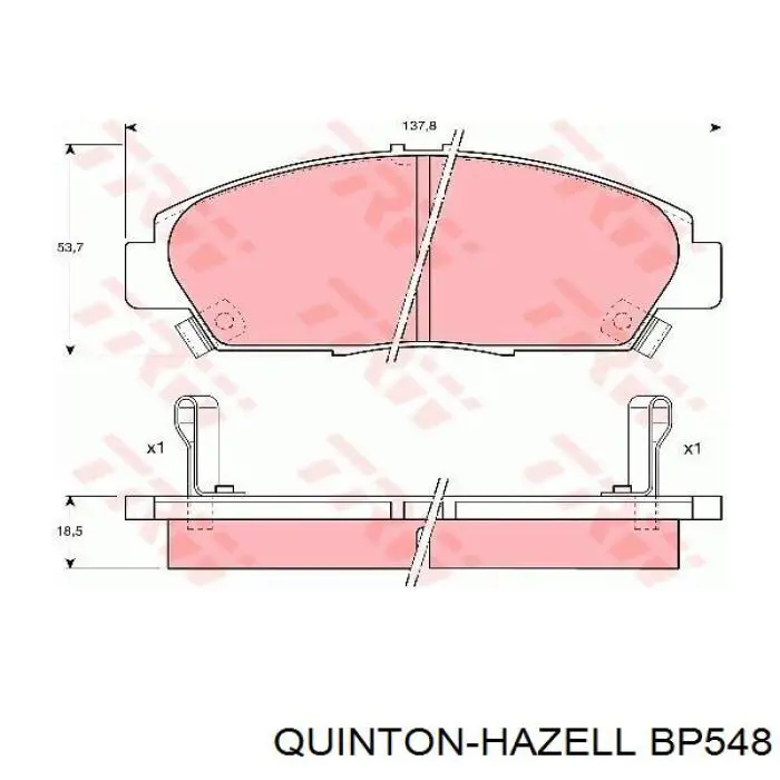 BP548 QUINTON HAZELL Колодки передние