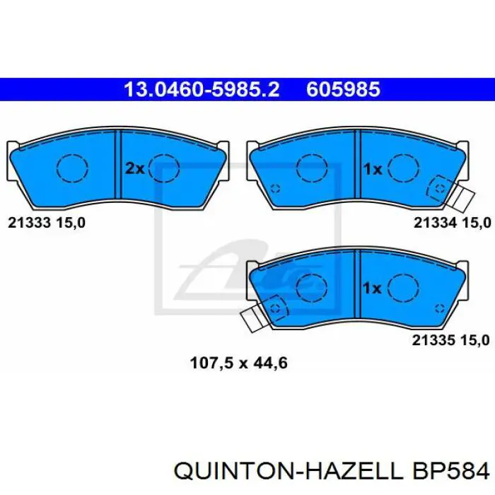 Колодки QUINTON HAZELL BP584 цена, от 12.59 USD