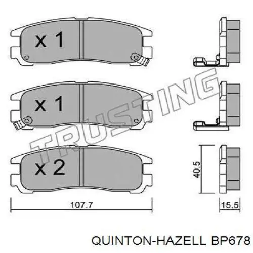 Задние дисковые колодки QUINTON HAZELL BP678