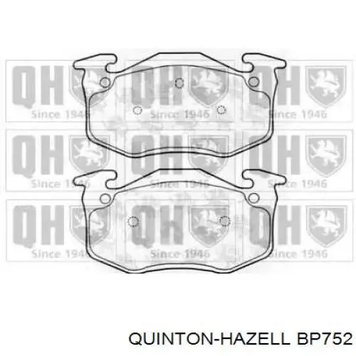 BP752 QUINTON HAZELL задние тормозные колодки