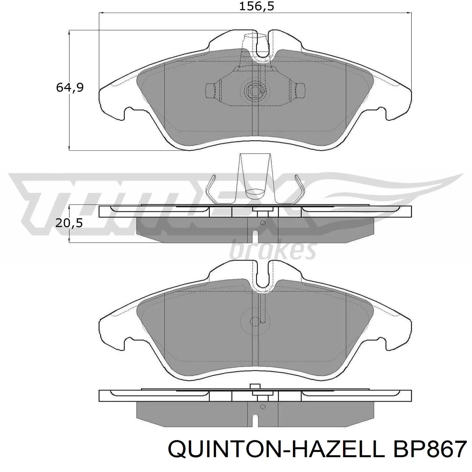 Купить BP867 QUINTON HAZELL Колодки тормозные