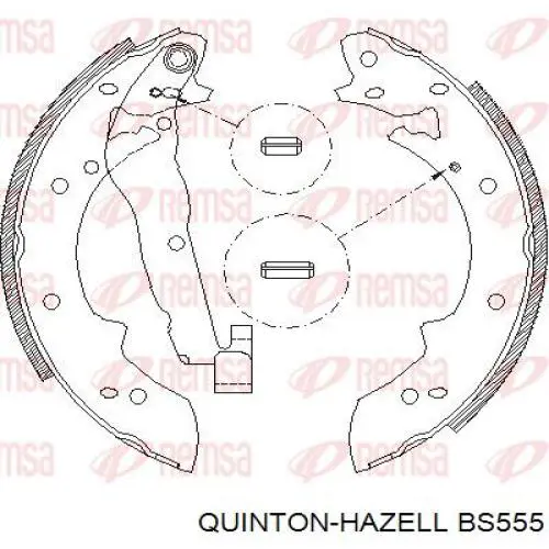 Задние барабанные колодки BS555 QUINTON HAZELL