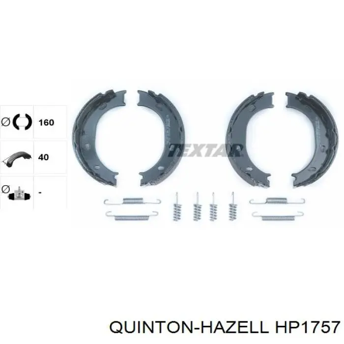 Колодки ручника (стояночного тормоза) QUINTON HAZELL HP1757