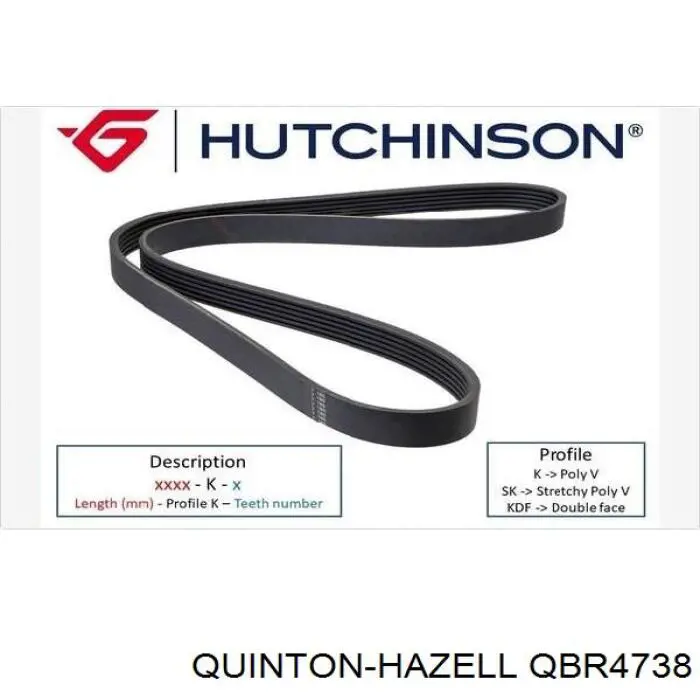 Купить QBR4738 QUINTON HAZELL Ремень генератора