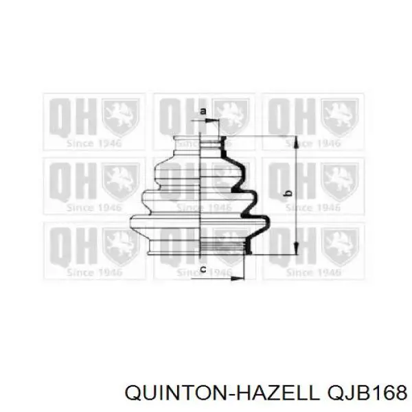 Пыльник шарнира угловых скоростей внутренний задний QUINTON HAZELL QJB168 цена, от 11.56 USD