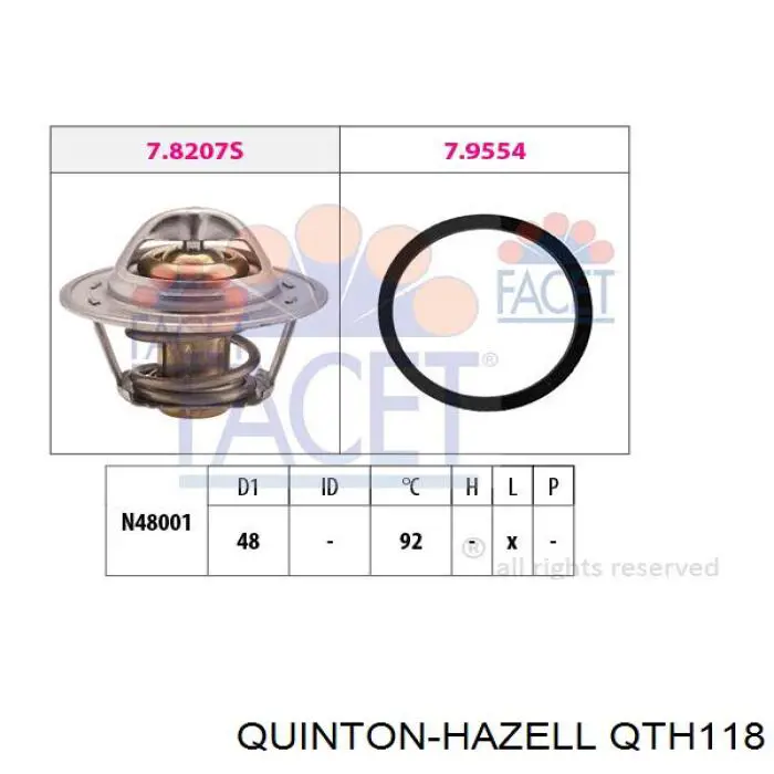 Термостат QTH118 QUINTON HAZELL