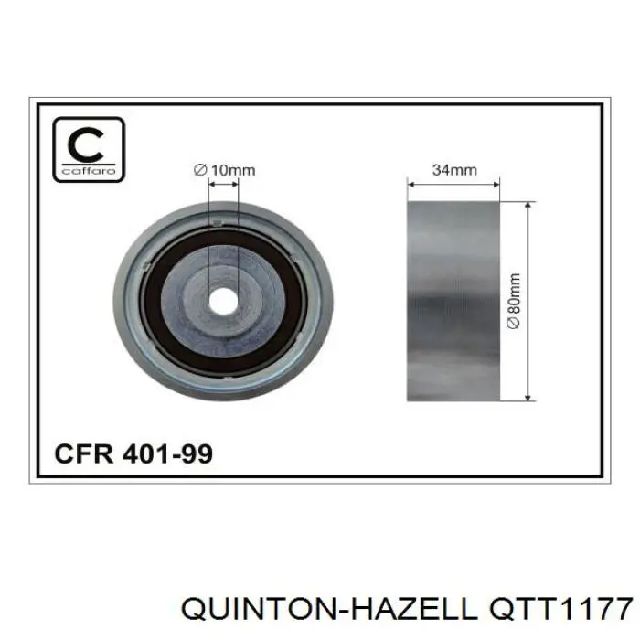 Rodillo intermedio de correa dentada QTT1177 QUINTON HAZELL