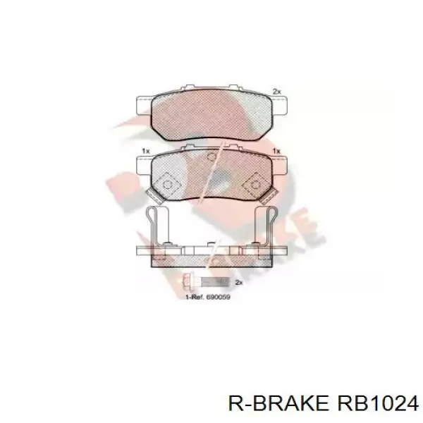 RB1024 R Brake колодки тормозные задние дисковые