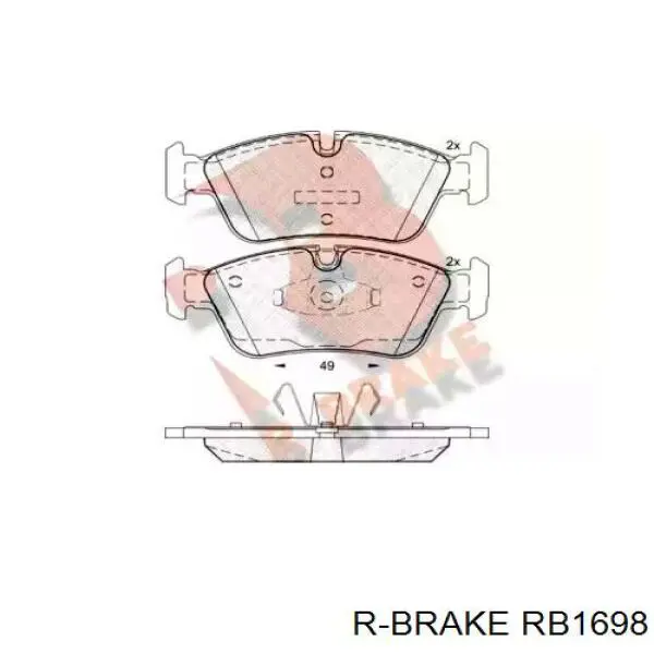 RB1698 R Brake колодки тормозные передние дисковые