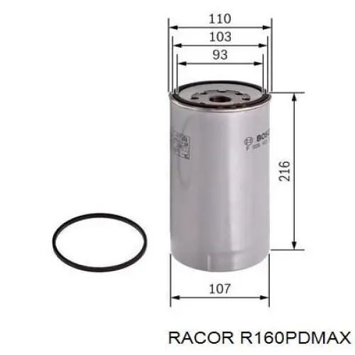 Фильтр тонкой очистки топлива Racor R160PDMAX цена, от 41.07 USD