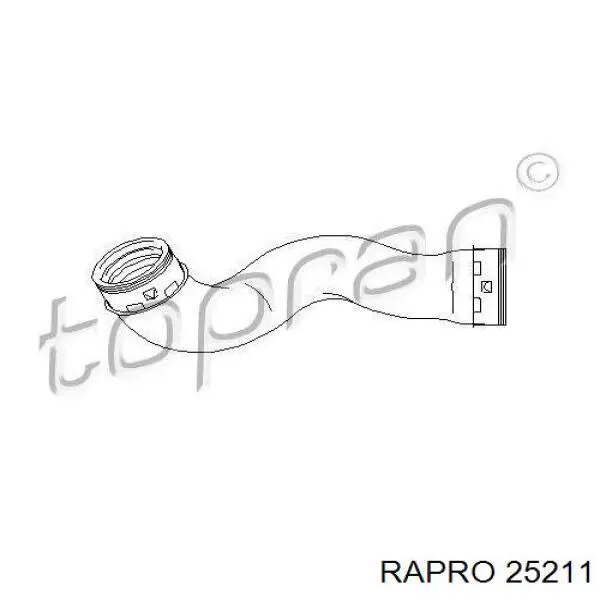 Tubo flexible de aire de sobrealimentación superior izquierdo 25211 Rapro