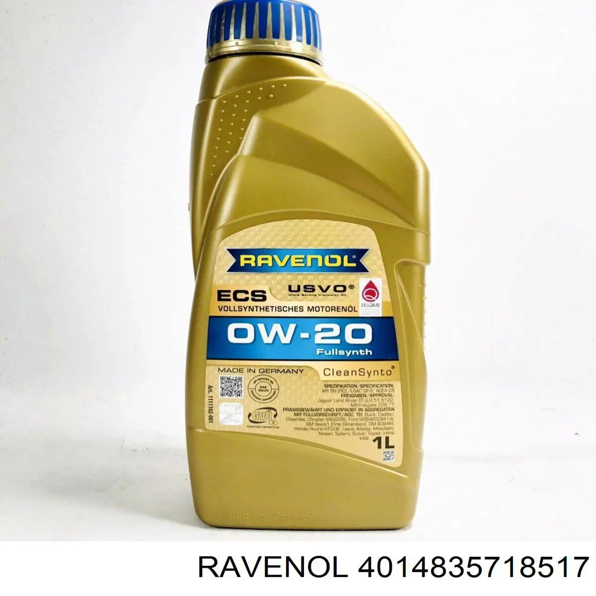 Моторное масло Ravenol ECS EcoSynth 0W-20 Синтетическое 1л (4014835718517)