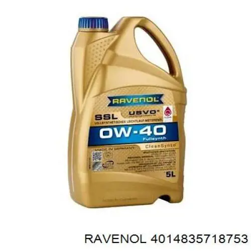 Моторное масло Ravenol Super Synthetik Oel SSL 0W-40 Синтетическое 5л (4014835718753)