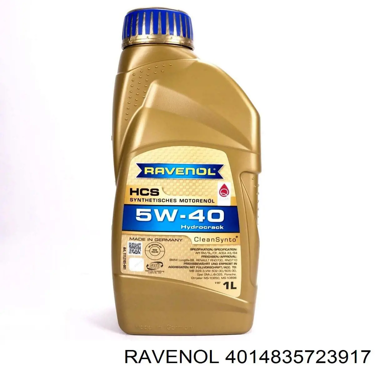 Моторное масло Ravenol HCS Hydrocrack Synth. 5W-40 Синтетическое 1л (4014835723917)