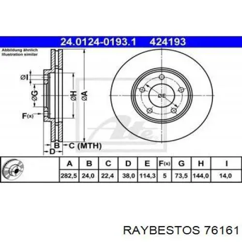 Передние тормозные диски 76161 Raybestos