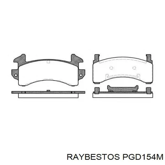 Передние тормозные колодки PGD154M Raybestos