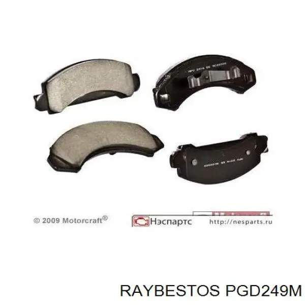 Передние тормозные колодки PGD249M Raybestos