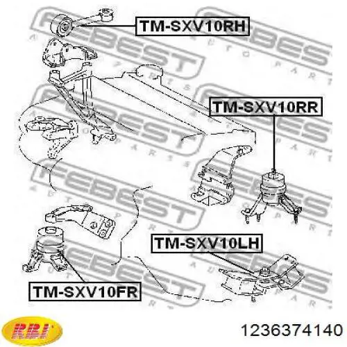 Правая подушка двигателя 1236374140 RBI