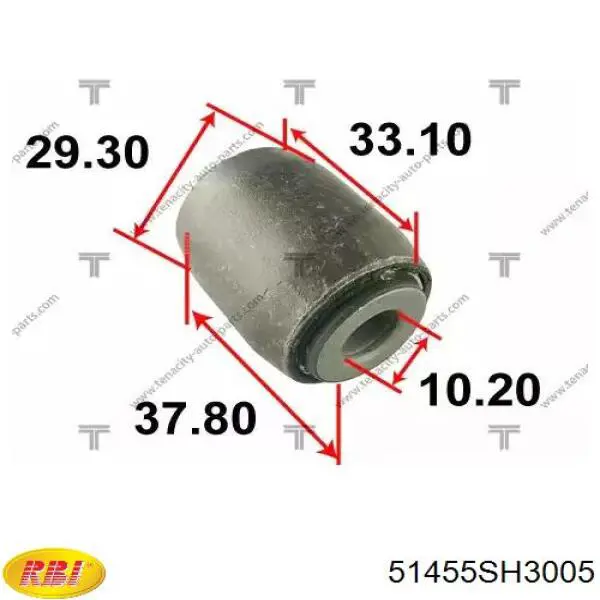 Сайлентблок верхнего рычага передней подвески RBI 51455SH3005 цена, от 3.26 USD