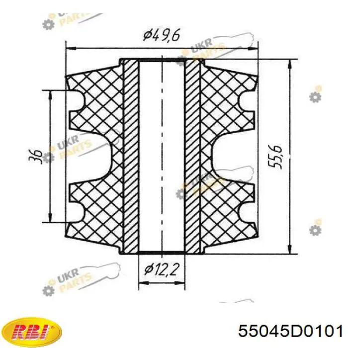 Сайлентблок заднего продольного рычага, передний RBI 55045D0101 цена, от 6.04 USD