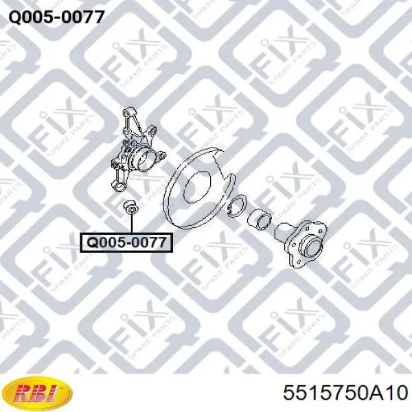 Сайлентблок заднього поперечного важеля 5515750A10 RBI