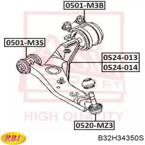 Сайлентблок передней подвески RBI B32H34350S цена, от 6.16 USD